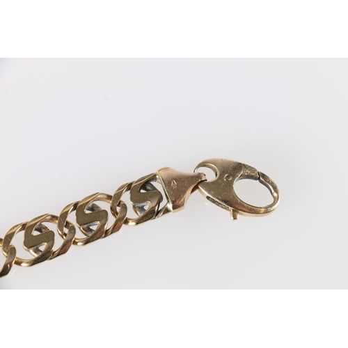 86 - 9ct gold large fancy curb link bracelet, the terminals stamped '375', 27.8g in Joseph Bonnar of Edin... 