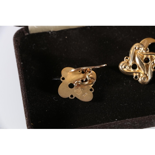 87 - Pair of 9ct gold cufflinks by Ola Marie Gorie modelled on the carved decoration on a box found in 18... 