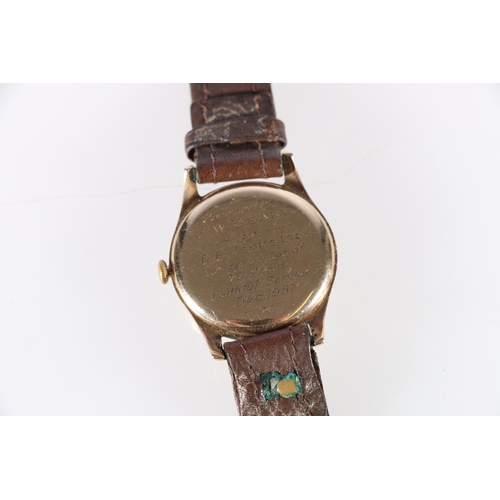 90Q - Gents 9ct gold cased Hefik mechanical wristwatch with subsiduary dial.