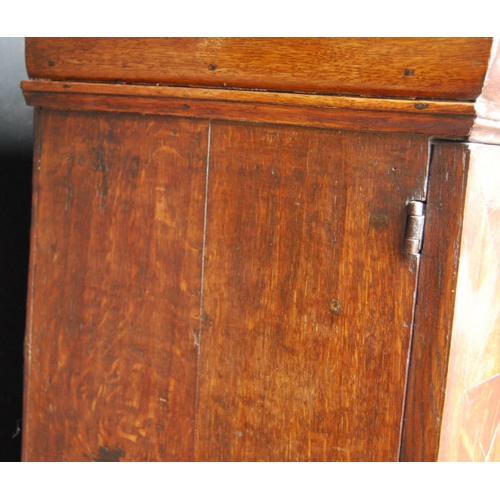 358 - Early 18th century Queen Anne walnut cabinet on chest, the cabinet top with a long drawer above two ... 