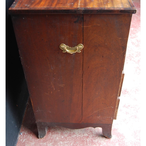 360 - Georgian mahogany chest of three short and three long drawers, on bracket feet, with later brass car... 