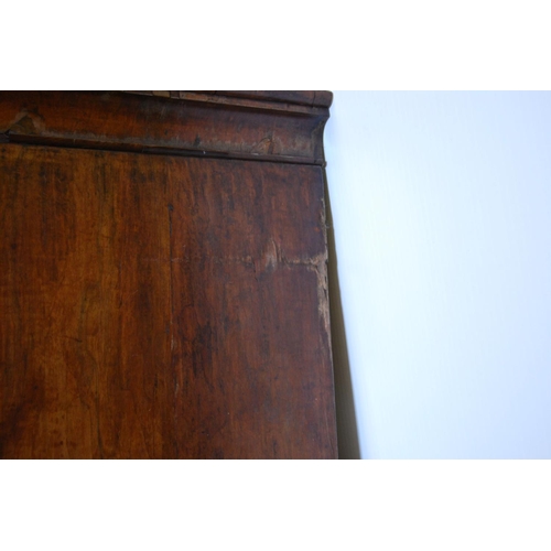 366 - 18th century and later burr walnut linen press on chest, The interior converted to a wardrobe, the t... 