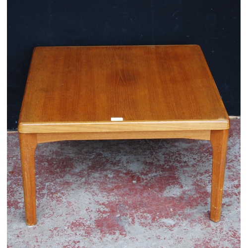 376 - Danish retro teak coffee table designed by Vejle Stole for Møbelfabrik, c. 1960s, of square form, st... 