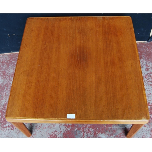 376 - Danish retro teak coffee table designed by Vejle Stole for Møbelfabrik, c. 1960s, of square form, st... 