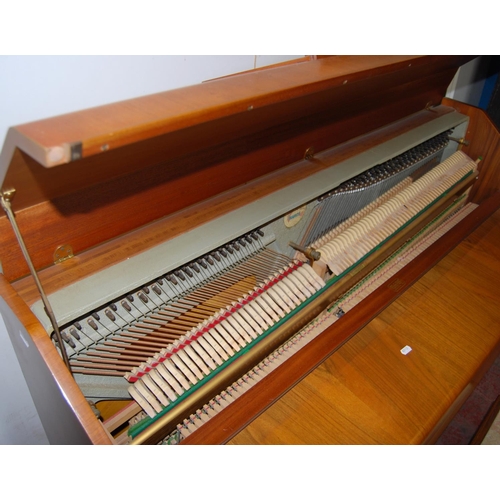 377 - Eavestaff Pianette walnut-cased minipiano, 'As Used by HM Queen Ingrid of Denmark', made in England ... 