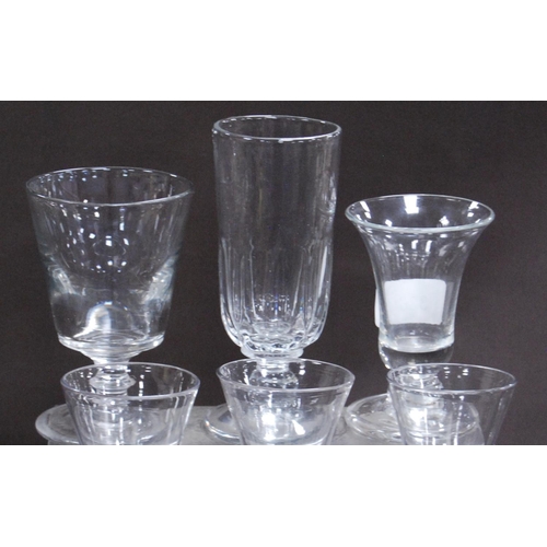 158 - Collection of 18th century-style and similar antique drinking glasses to include liqueur glasses, on... 