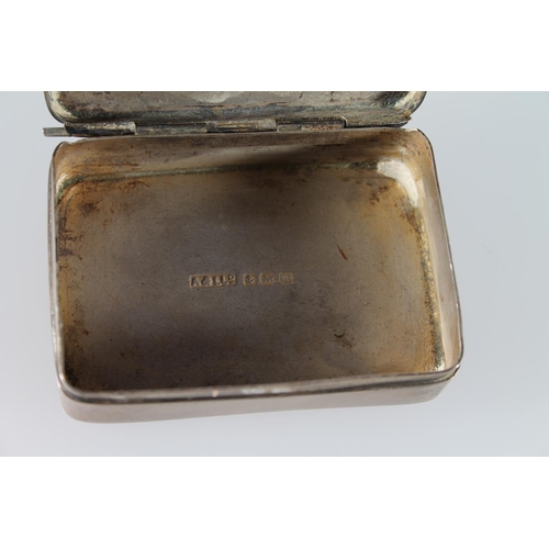 512 - Sterling silver hinged pill box, Birmingham, Adie and Lovekin Ltd, 22g and a J.G.Graves silver pocke... 