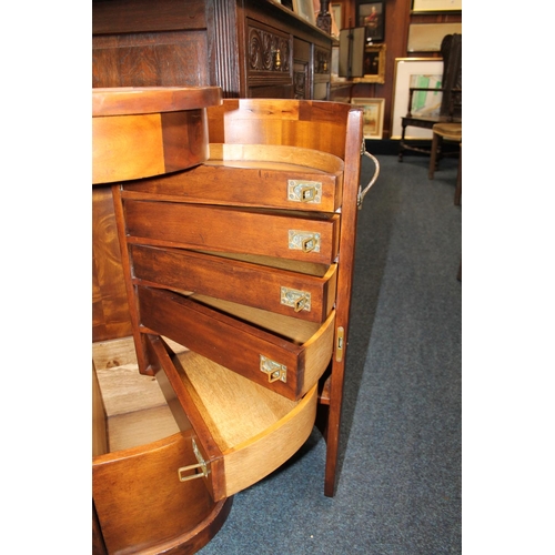 593 - Italian style reproduction marquetry inlaid hinge top cabinet with fitted interior having mirrored l... 