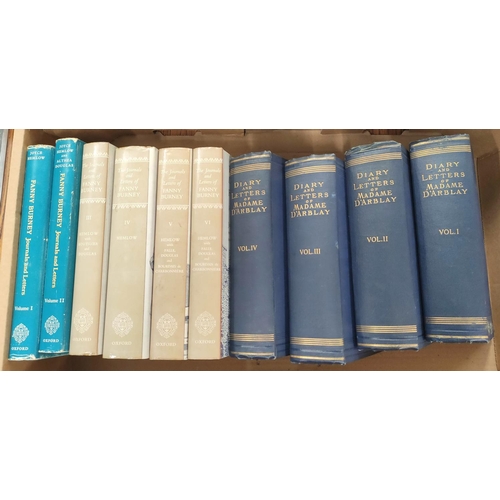 157 - D'ARBLAY MADAME (Frances Burney). Diaries & Letters, ed. by Charlotte Barrett. 4 vols. Orig. blu... 