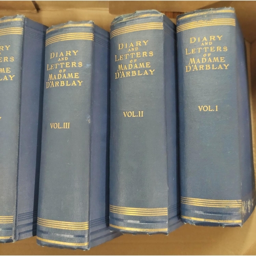 157 - D'ARBLAY MADAME (Frances Burney). Diaries & Letters, ed. by Charlotte Barrett. 4 vols. Orig. blu... 