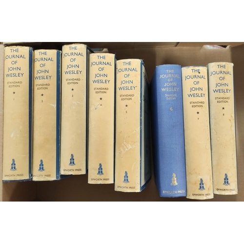 158 - WESLEY JOHN.&nbsp;&nbsp;The Journal, ed. by Nehemiah Curnock. 8 vols. Illus. Orig. blue cloth, mainl... 