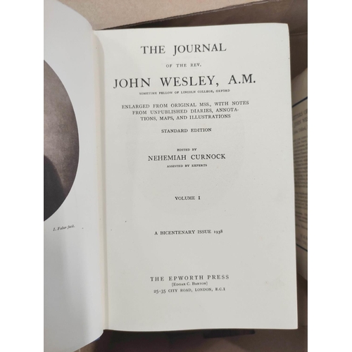 158 - WESLEY JOHN.&nbsp;&nbsp;The Journal, ed. by Nehemiah Curnock. 8 vols. Illus. Orig. blue cloth, mainl... 