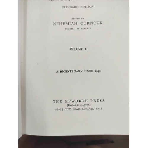 158 - WESLEY JOHN.&nbsp;&nbsp;The Journal, ed. by Nehemiah Curnock. 8 vols. Illus. Orig. blue cloth, mainl... 