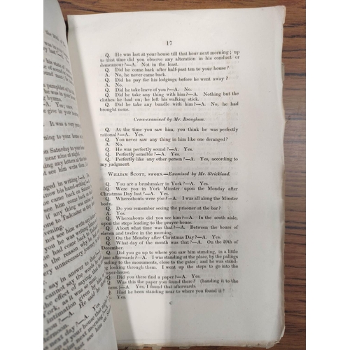 163 - MARTIN JONATHAN.&nbsp;&nbsp;Report of the Trial ... for having ... Set Fire to York Minster. Worn co... 