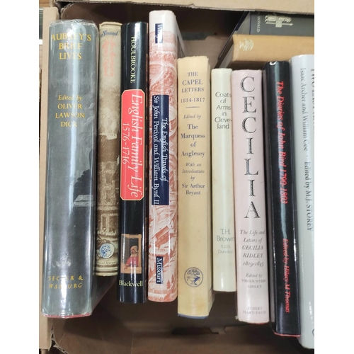 177 - Diaries, Travels & Biography.  A carton of various vols. in d.w's.