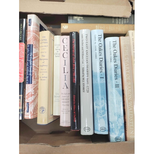 177 - Diaries, Travels & Biography.  A carton of various vols. in d.w's.