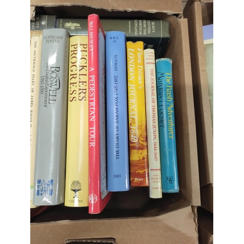 177 - Diaries, Travels & Biography.  A carton of various vols. in d.w's.