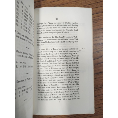187 - STOREY THOMAS.  Report on the Great North of England Railway, Connecting Leeds & York with Newca... 