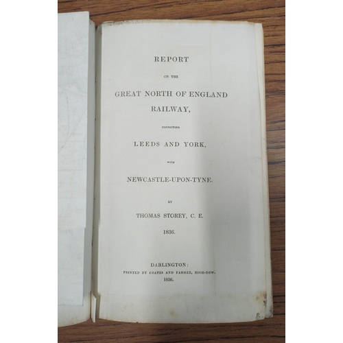 187 - STOREY THOMAS.  Report on the Great North of England Railway, Connecting Leeds & York with Newca... 
