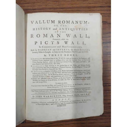 188 - WARBURTON JOHN.&nbsp;&nbsp;Vallum Romanum or The History & Antiquities of the Roman Wall. Fldg. ... 