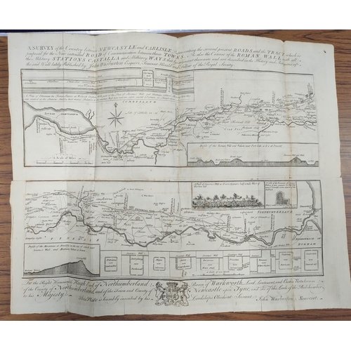 188 - WARBURTON JOHN.&nbsp;&nbsp;Vallum Romanum or The History & Antiquities of the Roman Wall. Fldg. ... 