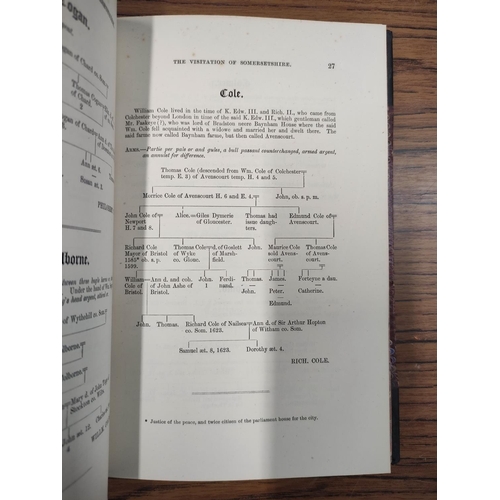 190 - COLBY F. T. (Ed).&nbsp;&nbsp;The Visitation of the County of Somerset in the Year 1623. Half dark mo... 