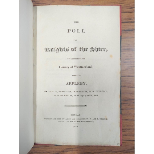193 - Poll Book.&nbsp;&nbsp;The Poll for Knights of the Shire to Represent the County of Westmorland taken... 