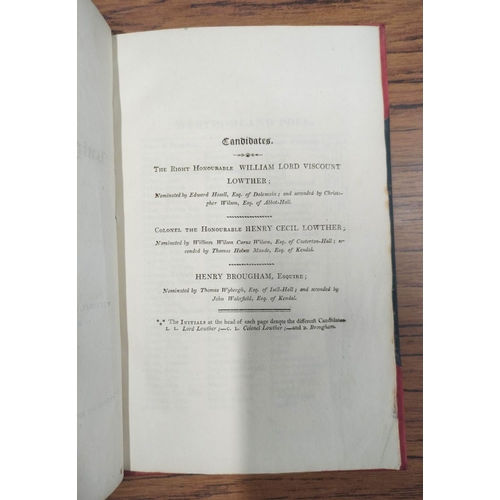193 - Poll Book.&nbsp;&nbsp;The Poll for Knights of the Shire to Represent the County of Westmorland taken... 
