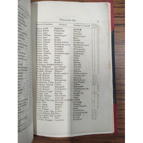 193 - Poll Book.&nbsp;&nbsp;The Poll for Knights of the Shire to Represent the County of Westmorland taken... 