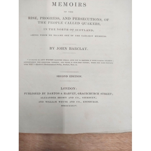 206 - ALLEN WILLIAM.&nbsp;&nbsp;Life ... with Selections from His Correspondence. 3 vols. Orig. cloth. 184... 