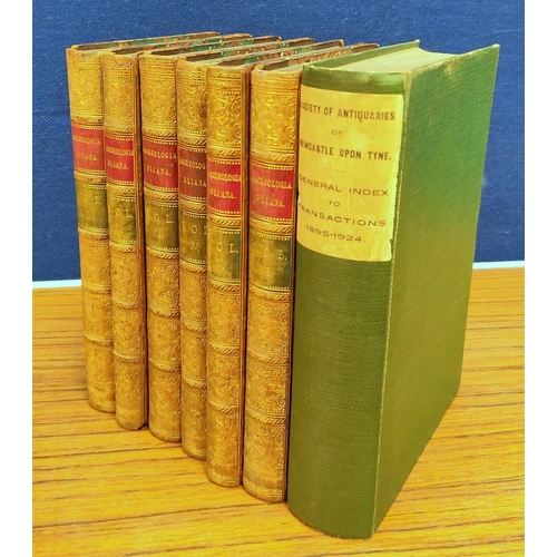 210 - SOCIETY OF ANTIQUARIES OF NEWCASTLE UPON TYNE.  Archaeologia Aeliana. A run from vol. 1 to vol. 25 o... 
