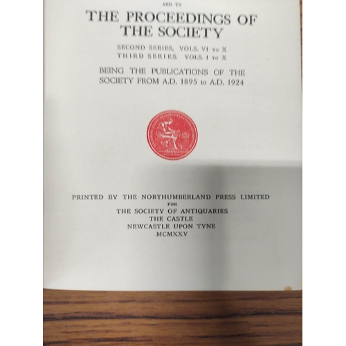 210 - SOCIETY OF ANTIQUARIES OF NEWCASTLE UPON TYNE.  Archaeologia Aeliana. A run from vol. 1 to vol. 25 o... 