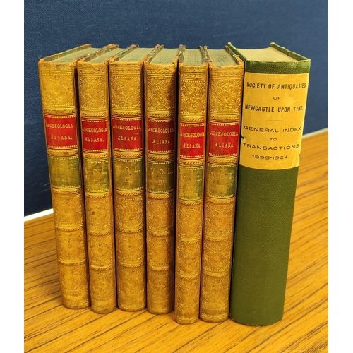 210 - SOCIETY OF ANTIQUARIES OF NEWCASTLE UPON TYNE.  Archaeologia Aeliana. A run from vol. 1 to vol. 25 o... 
