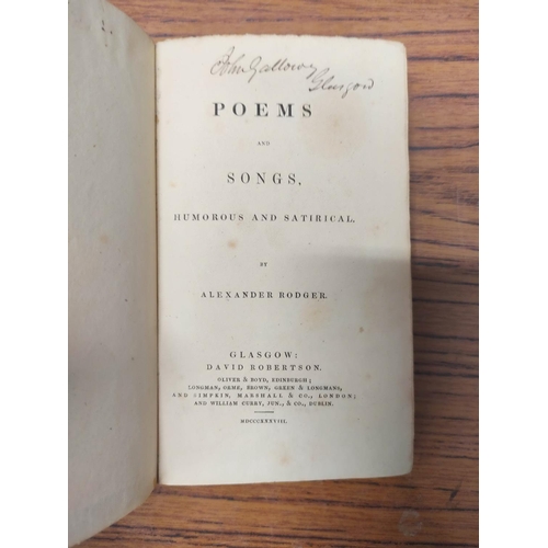 221 - RODGER ALEXANDER.&nbsp;&nbsp;Poems & Songs, Humorous & Satirical. Orig. green cloth. Glasgow... 