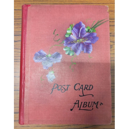 224 - POSTCARDS.  Postcard album containing approx. 86 postcards, mainly c.1906-1930. Various subjects inc... 