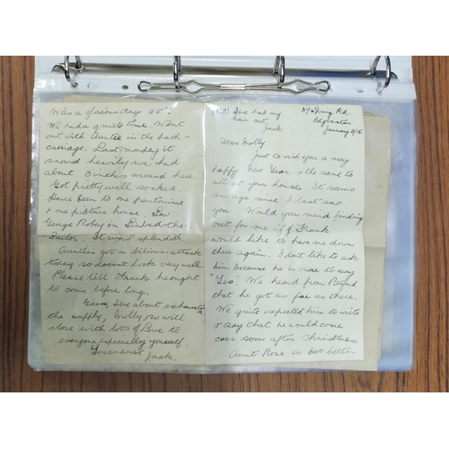 225 - Family History.  Ring binder folder of 19 letters, dated January 1915-March 1916. Address to 