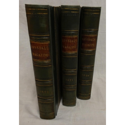 129 - BRIGGS J. (Ed).&nbsp;&nbsp;The Lonsdale Magazine or Provincial Repository. 3 vols. Hand col. aquatin... 