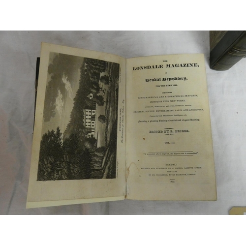 129 - BRIGGS J. (Ed).&nbsp;&nbsp;The Lonsdale Magazine or Provincial Repository. 3 vols. Hand col. aquatin... 