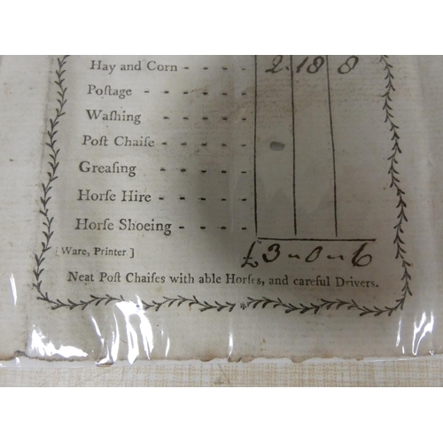 149 - Printed Ephemera.  5 early 19th cent. hospitality invoices completed in manuscript, for Croft`s Red ... 
