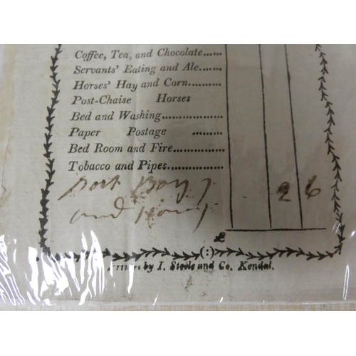 149 - Printed Ephemera.  5 early 19th cent. hospitality invoices completed in manuscript, for Croft`s Red ... 