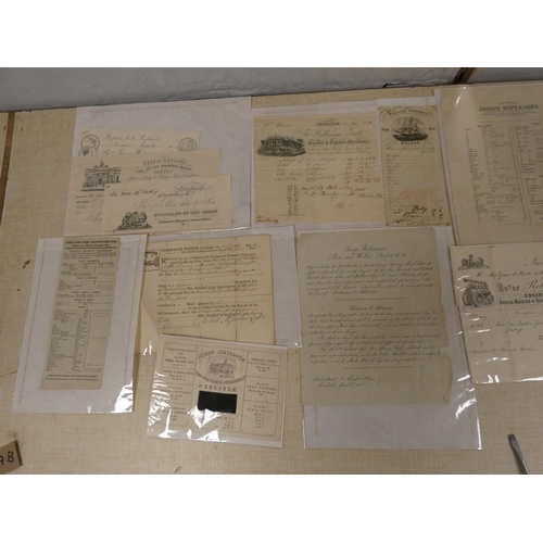 149B - Printed Ephemera.&nbsp;&nbsp;11 19th cent. printed & engraved billheads & similar, some loca... 