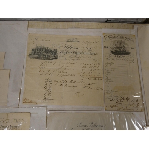 149B - Printed Ephemera.&nbsp;&nbsp;11 19th cent. printed & engraved billheads & similar, some loca... 