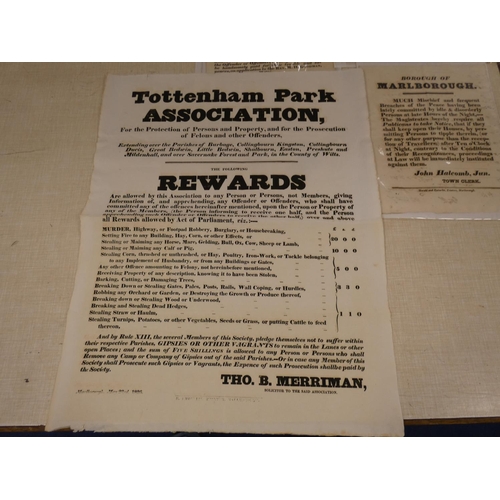 149C - Printed Posters & Handbills.  Tottenham Park Association, poster offering detailed rewards for t... 
