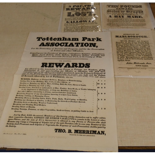 149C - Printed Posters & Handbills.  Tottenham Park Association, poster offering detailed rewards for t... 