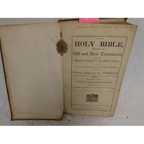 234 - OSTERVALD MR. (Ed).&nbsp;&nbsp;The Holy Bible Containing the Old & New Testaments. Folio. Calf, ... 