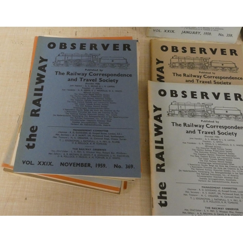 280 - The Railway Correspondence & Travel Society. The Railway Observer. A bundle of these period... 