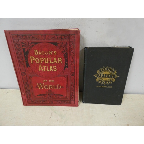 290 - BACON G. W. & CO.  Popular Atlas of the World. 50 eng. col. maps. Quarto. Orig. maroon... 