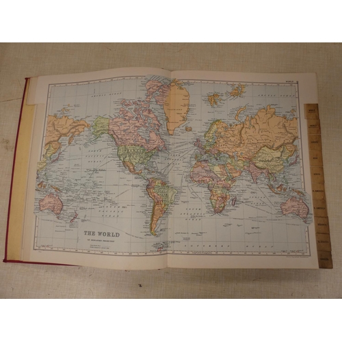 290 - BACON G. W. & CO.  Popular Atlas of the World. 50 eng. col. maps. Quarto. Orig. maroon... 