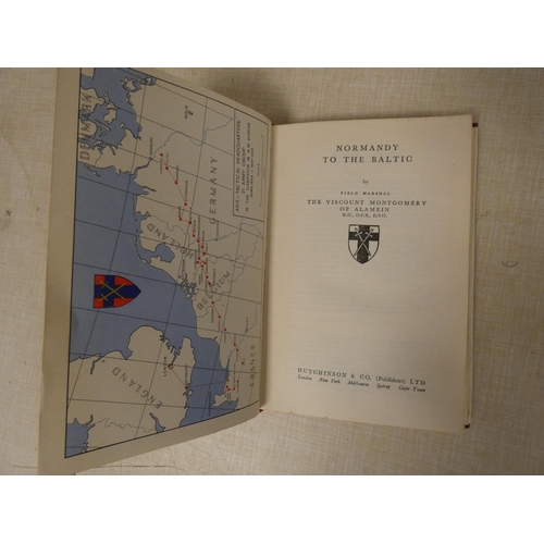 293 - MONTGOMERY VISCOUNT.  Normandy to the Baltic. Frontis. map & maps in pockets. Rebound half red m... 