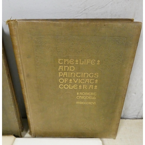 299 - COLE VICAT.  The Life & Paintings. 3 vols. Plates & illus. Quarto. Worn orig. gree... 